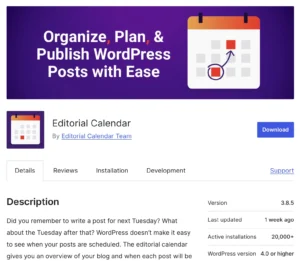 Плагін Editorial Calendar